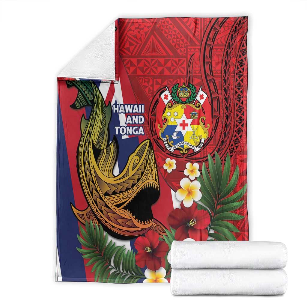 Hawaii And Tonga Blanket Shark Tattoo With Tongan Coat Of Arms LT14 - Polynesian Pride