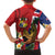 Hawaii And Tonga Family Matching Off The Shoulder Long Sleeve Dress and Hawaiian Shirt Shark Tattoo With Tongan Coat Of Arms