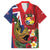 Hawaii And Tonga Family Matching Off The Shoulder Long Sleeve Dress and Hawaiian Shirt Shark Tattoo With Tongan Coat Of Arms