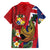Hawaii And Tonga Family Matching Off The Shoulder Long Sleeve Dress and Hawaiian Shirt Shark Tattoo With Tongan Coat Of Arms