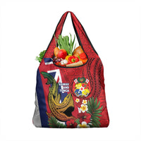 Hawaii And Tonga Grocery Bag Shark Tattoo With Tongan Coat Of Arms