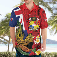 Hawaii And Tonga Hawaiian Shirt Shark Tattoo With Tongan Coat Of Arms LT14 - Polynesian Pride