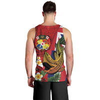 Hawaii And Tonga Men Tank Top Shark Tattoo With Tongan Coat Of Arms LT14 - Polynesian Pride
