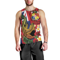 Hawaii And Tonga Men Tank Top Shark Tattoo With Tongan Coat Of Arms LT14 - Polynesian Pride