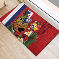 Hawaii And Tonga Rubber Doormat Shark Tattoo With Tongan Coat Of Arms LT14 - Polynesian Pride