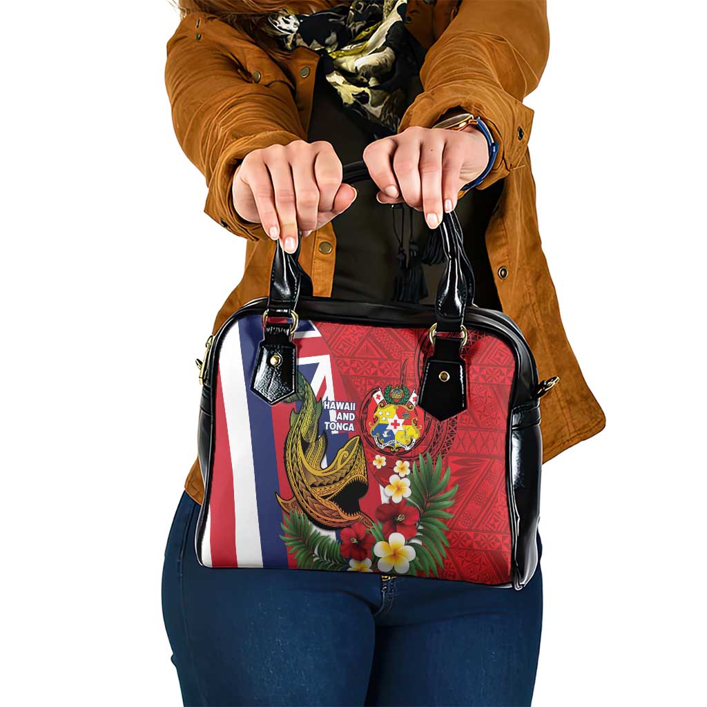Hawaii And Tonga Shoulder Handbag Shark Tattoo With Tongan Coat Of Arms