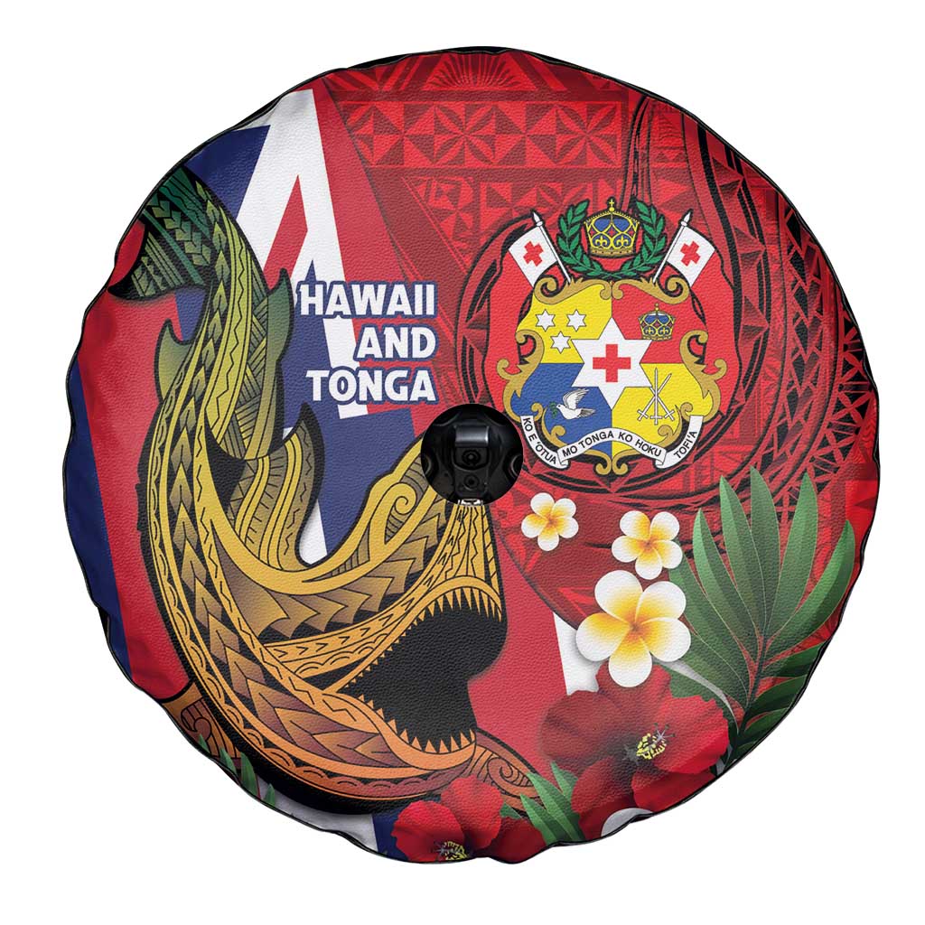 Hawaii And Tonga Spare Tire Cover Shark Tattoo With Tongan Coat Of Arms