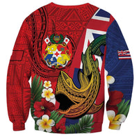 Hawaii And Tonga Sweatshirt Shark Tattoo With Tongan Coat Of Arms LT14 - Polynesian Pride