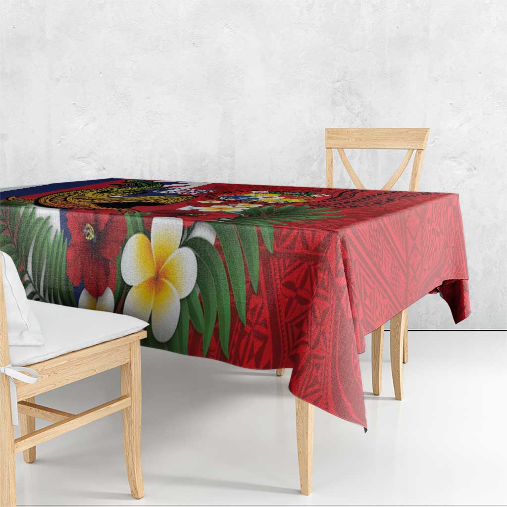 Hawaii And Tonga Tablecloth Shark Tattoo With Tongan Coat Of Arms LT14 - Polynesian Pride