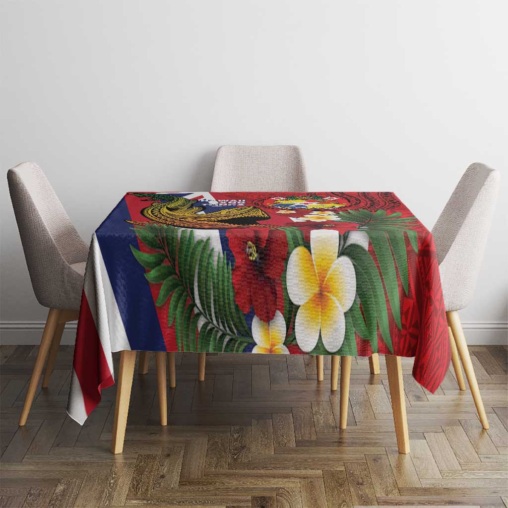 Hawaii And Tonga Tablecloth Shark Tattoo With Tongan Coat Of Arms LT14 - Polynesian Pride