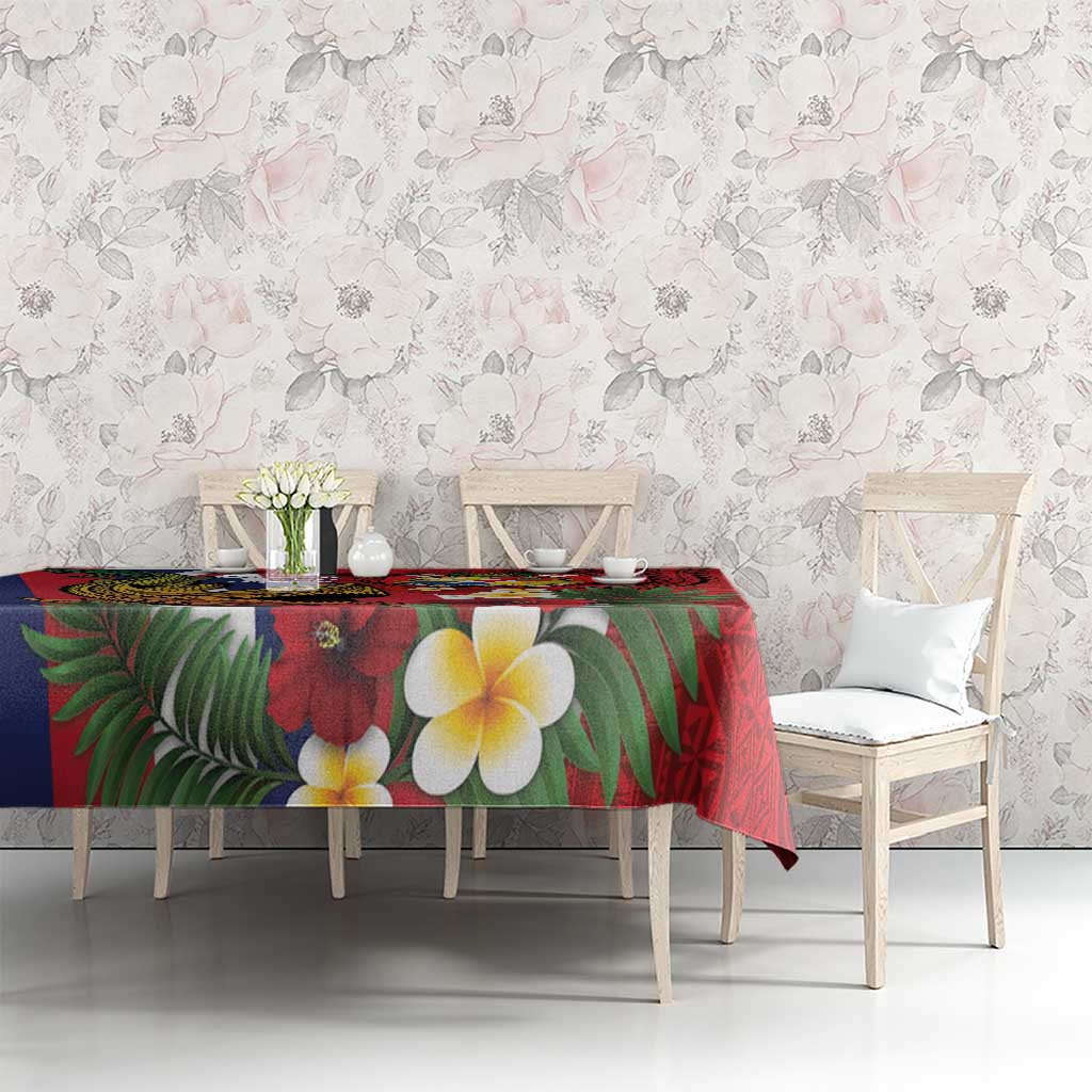 Hawaii And Tonga Tablecloth Shark Tattoo With Tongan Coat Of Arms LT14 - Polynesian Pride