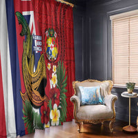 Hawaii And Tonga Window Curtain Shark Tattoo With Tongan Coat Of Arms LT14 - Polynesian Pride