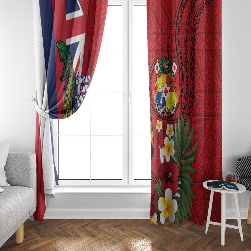 Hawaii And Tonga Window Curtain Shark Tattoo With Tongan Coat Of Arms LT14 - Polynesian Pride