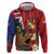 Hawaii And Tonga Zip Hoodie Shark Tattoo With Tongan Coat Of Arms
