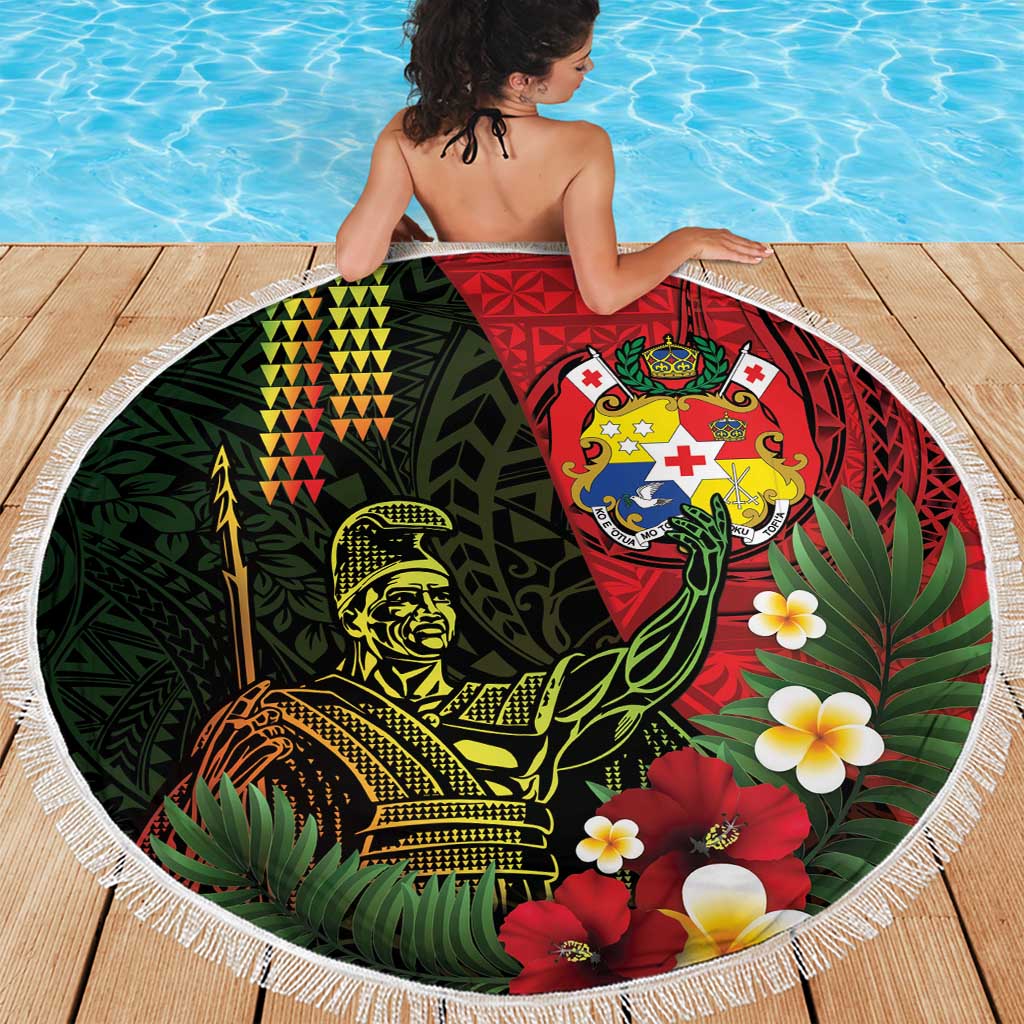 Hawaii And Tonga Beach Blanket King Kamehameha Tribal Ngatu Pattern LT14 - Polynesian Pride
