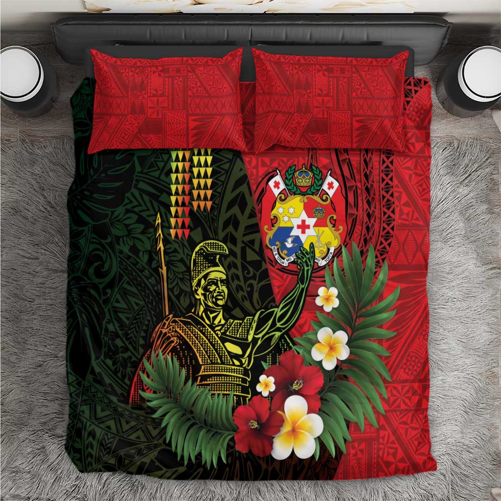 Hawaii And Tonga Bedding Set King Kamehameha Tribal Ngatu Pattern