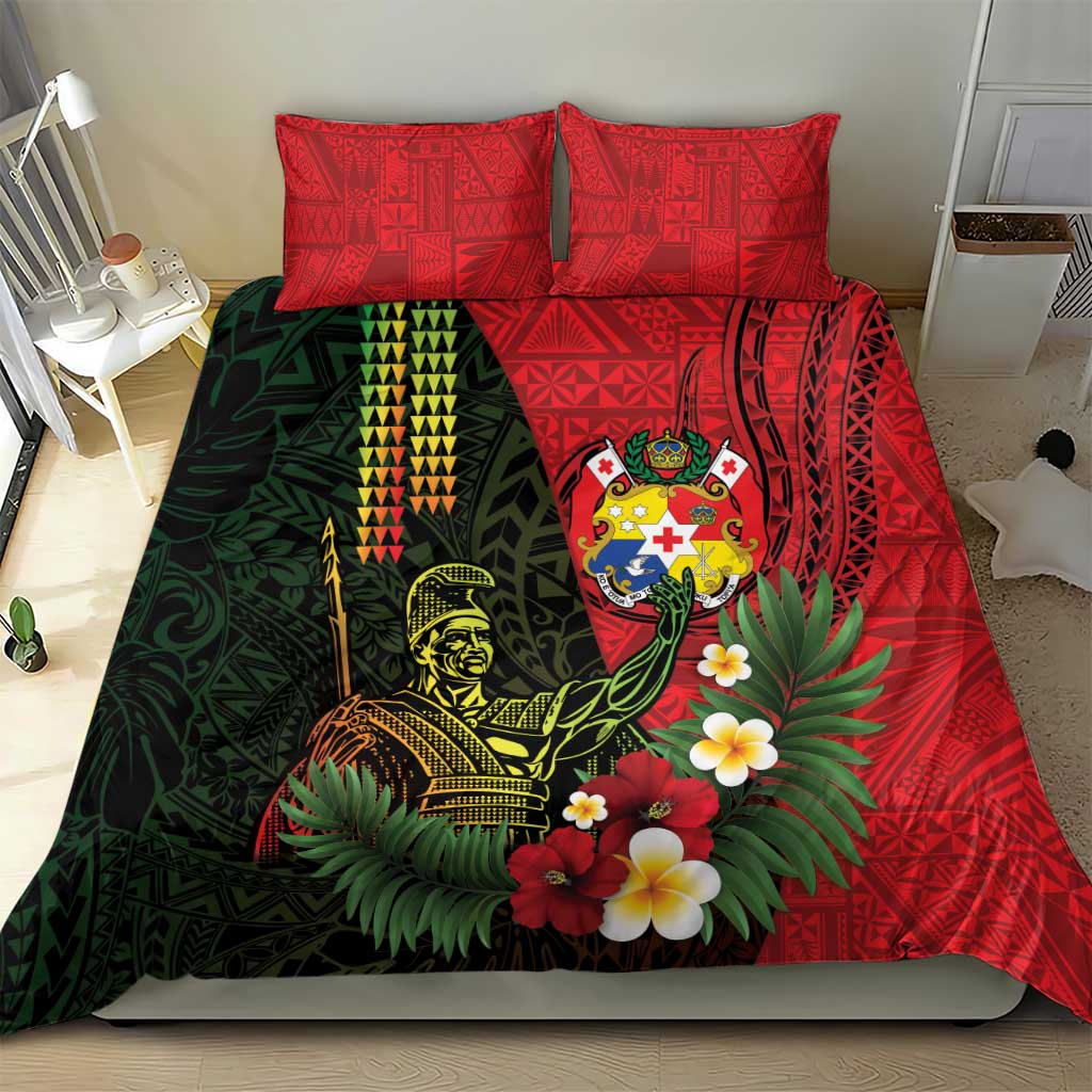 Hawaii And Tonga Bedding Set King Kamehameha Tribal Ngatu Pattern