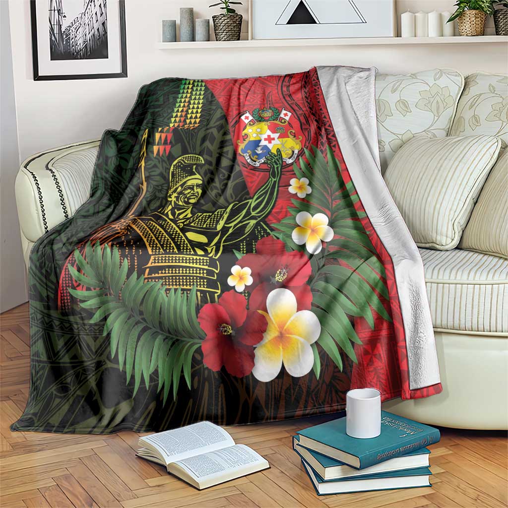 Hawaii And Tonga Blanket King Kamehameha Tribal Ngatu Pattern LT14 Red - Polynesian Pride