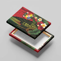 Hawaii And Tonga Canvas Wall Art King Kamehameha Tribal Ngatu Pattern LT14 - Polynesian Pride