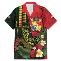 Hawaii And Tonga Family Matching Mermaid Dress and Hawaiian Shirt King Kamehameha Tribal Ngatu Pattern