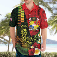 Hawaii And Tonga Hawaiian Shirt King Kamehameha Tribal Ngatu Pattern LT14 - Polynesian Pride