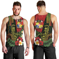 Hawaii And Tonga Men Tank Top King Kamehameha Tribal Ngatu Pattern LT14 - Polynesian Pride