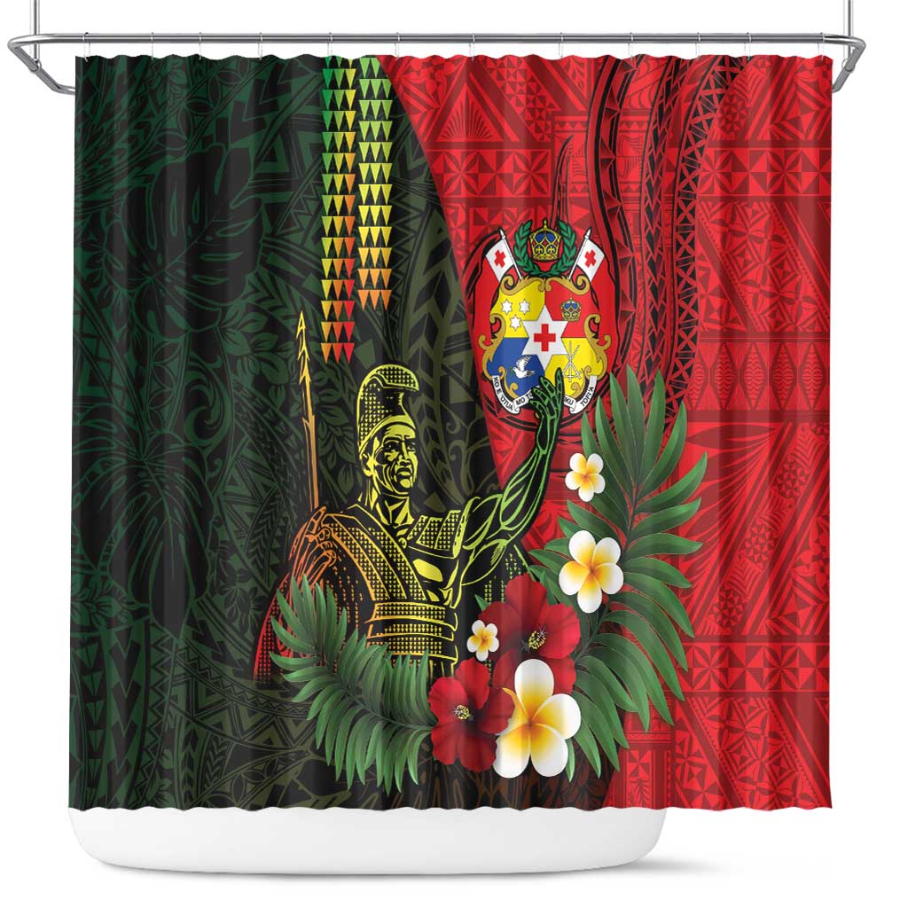 Hawaii And Tonga Shower Curtain King Kamehameha Tribal Ngatu Pattern