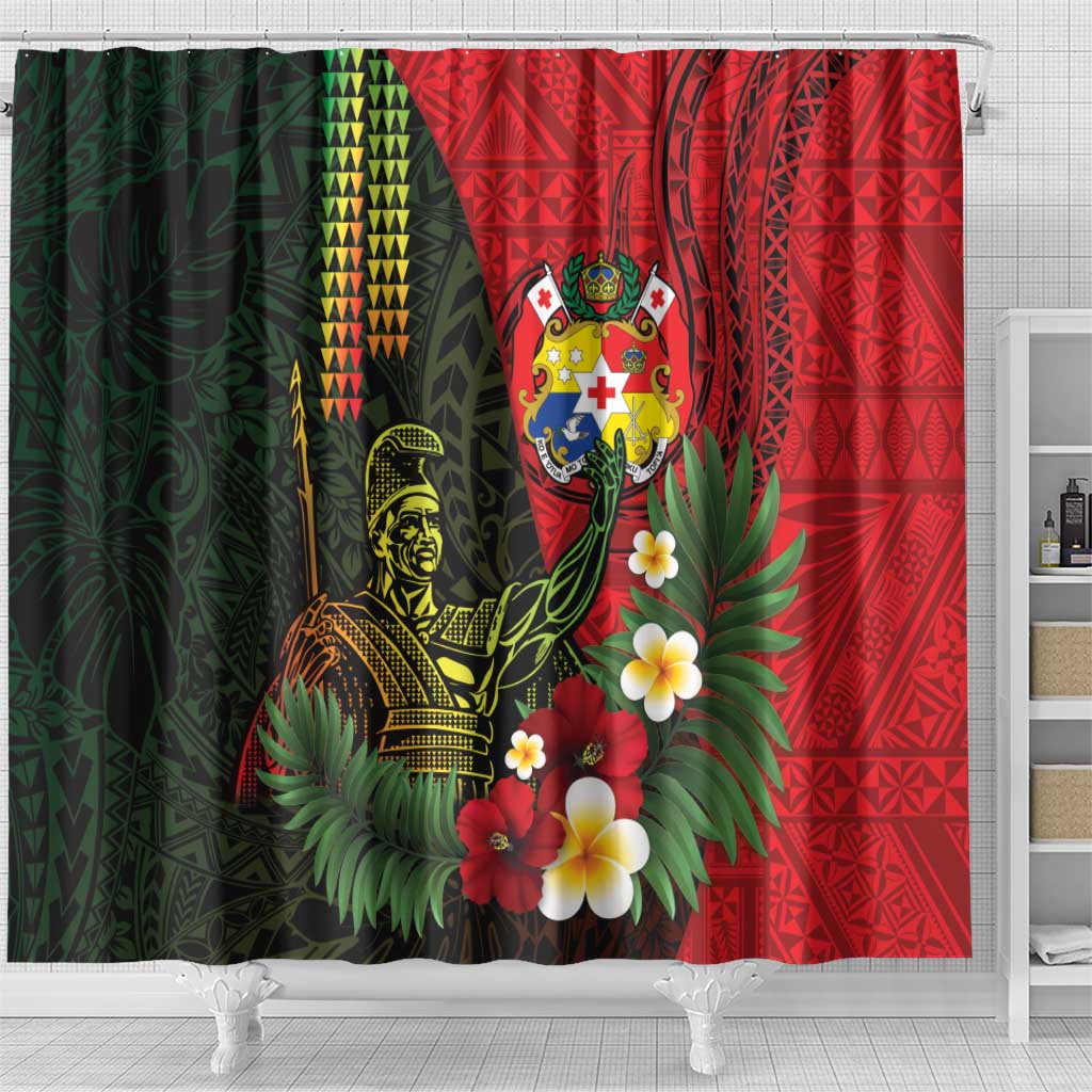 Hawaii And Tonga Shower Curtain King Kamehameha Tribal Ngatu Pattern