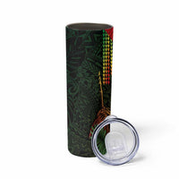 Hawaii And Tonga Skinny Tumbler King Kamehameha Tribal Ngatu Pattern