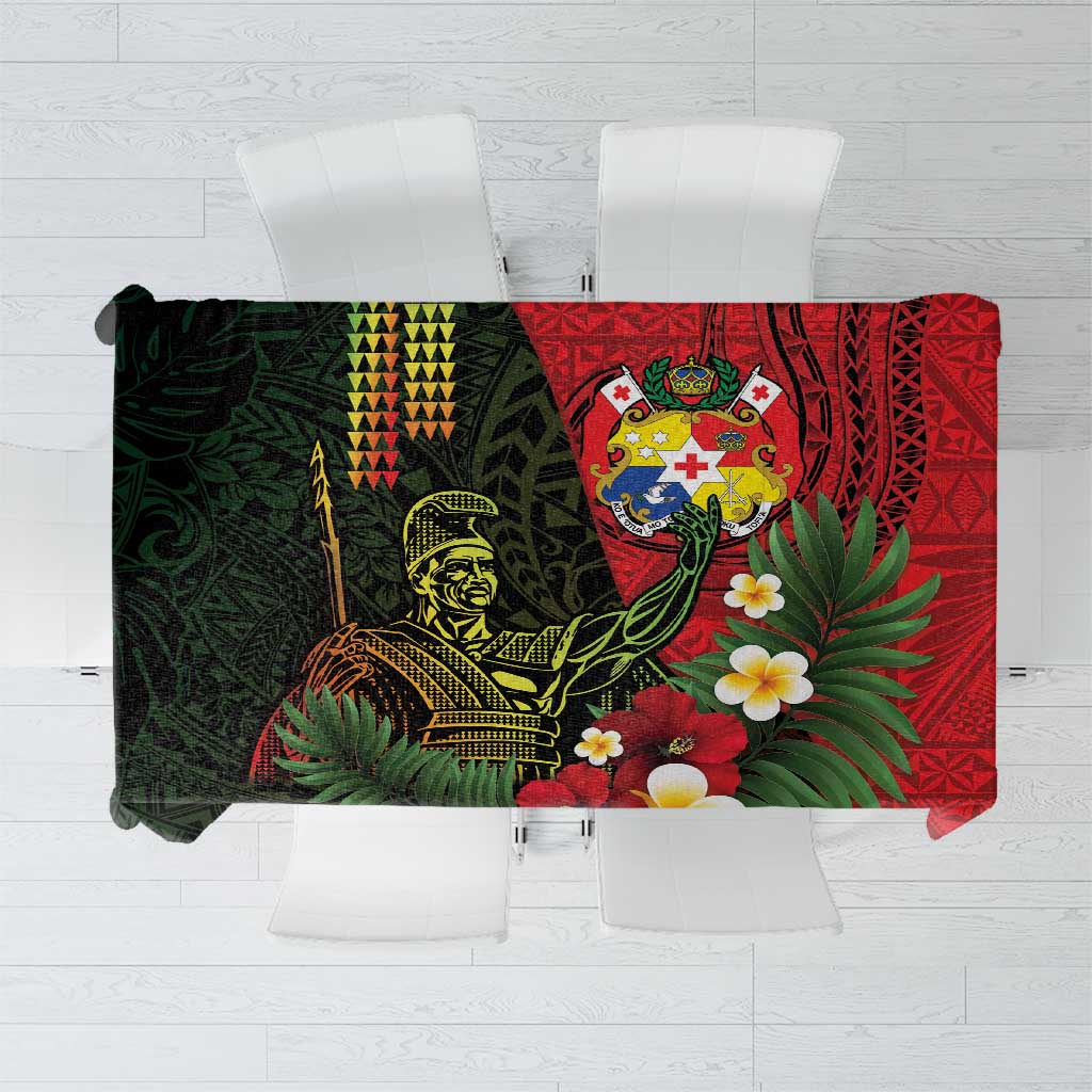 Hawaii And Tonga Tablecloth King Kamehameha Tribal Ngatu Pattern LT14 Red - Polynesian Pride