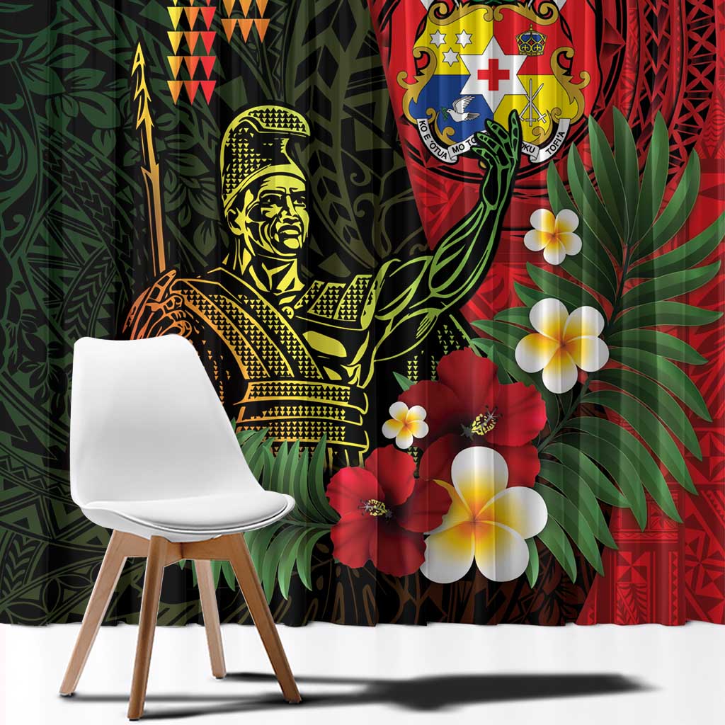 Hawaii And Tonga Window Curtain King Kamehameha Tribal Ngatu Pattern LT14 - Polynesian Pride