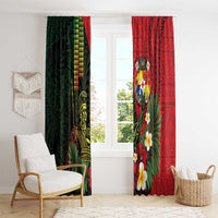 Hawaii And Tonga Window Curtain King Kamehameha Tribal Ngatu Pattern LT14 - Polynesian Pride