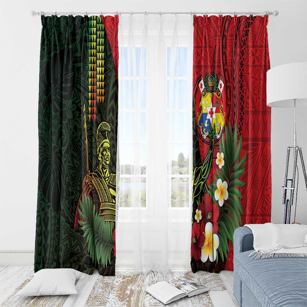 Hawaii And Tonga Window Curtain King Kamehameha Tribal Ngatu Pattern LT14 - Polynesian Pride