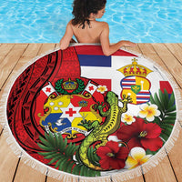Hawaii And Tonga Beach Blanket King Kalakaua Tribal Gecko Tongan Ngatu LT14 - Polynesian Pride