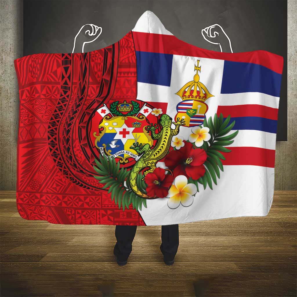 Hawaii And Tonga Hooded Blanket King Kalakaua Tribal Gecko Tongan Ngatu LT14 - Polynesian Pride