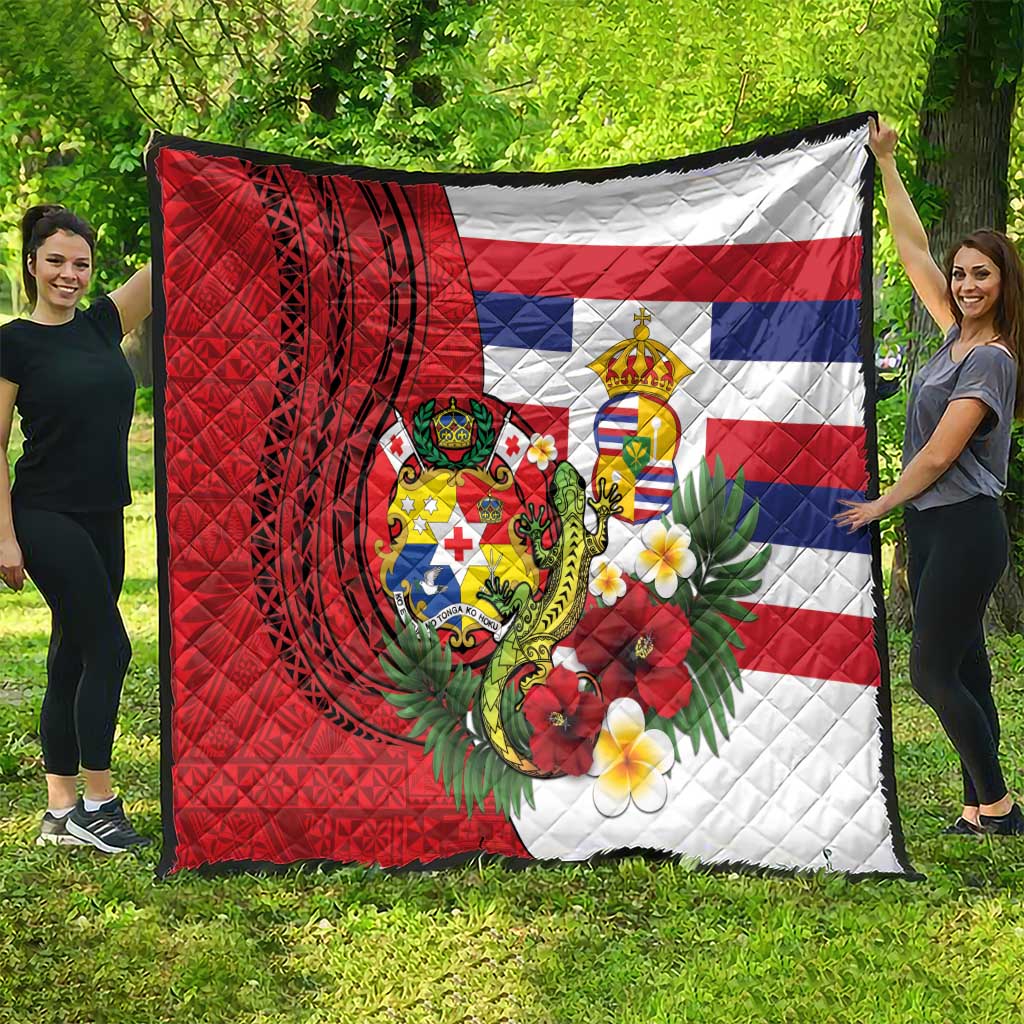 Hawaii And Tonga Quilt King Kalakaua Tribal Gecko Tongan Ngatu