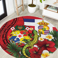 Hawaii And Tonga Round Carpet King Kalakaua Tribal Gecko Tongan Ngatu