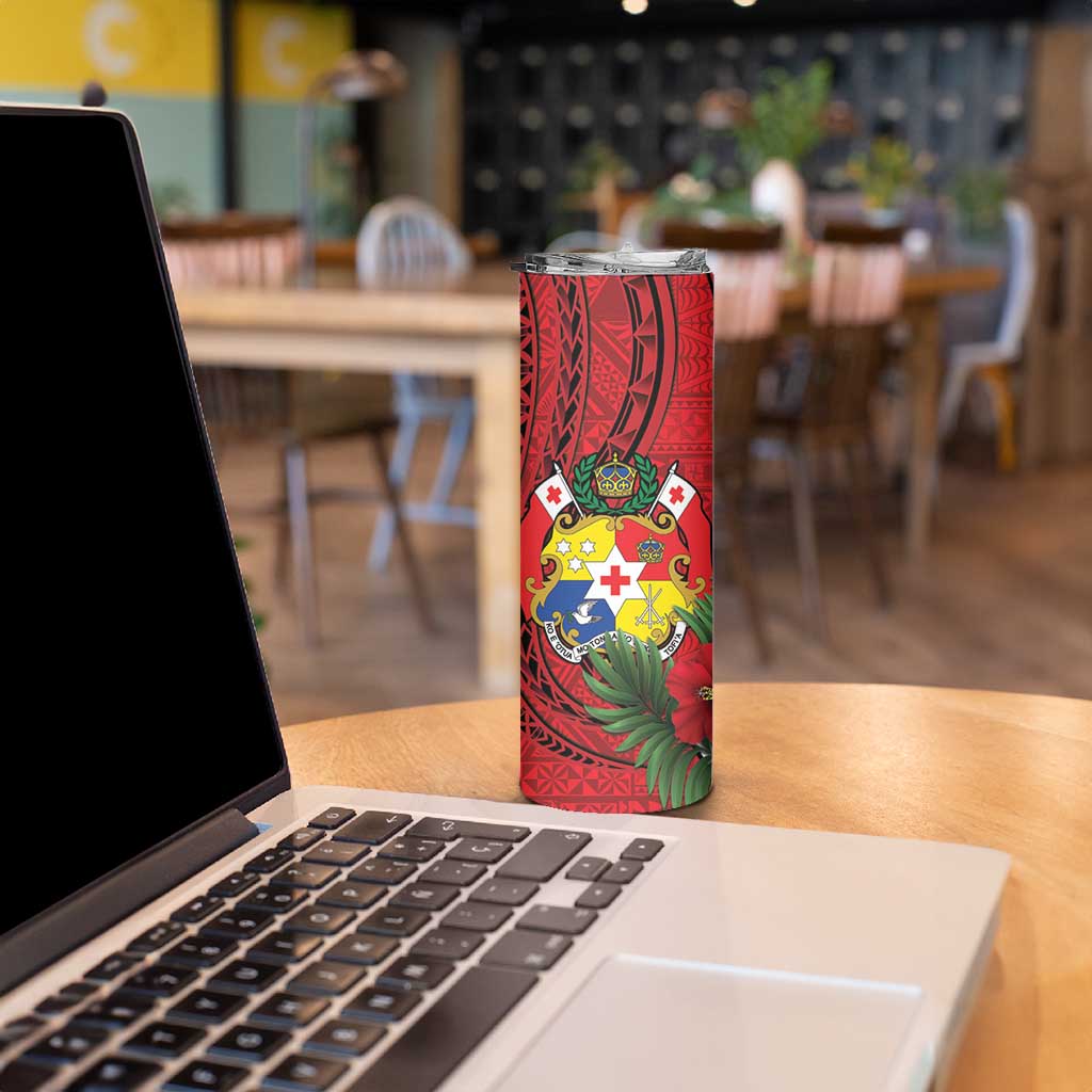 Hawaii And Tonga Skinny Tumbler King Kalakaua Tribal Gecko Tongan Ngatu