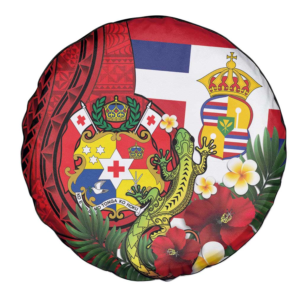Hawaii And Tonga Spare Tire Cover King Kalakaua Tribal Gecko Tongan Ngatu