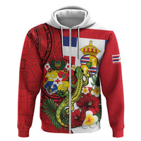 Hawaii And Tonga Zip Hoodie King Kalakaua Tribal Gecko Tongan Ngatu