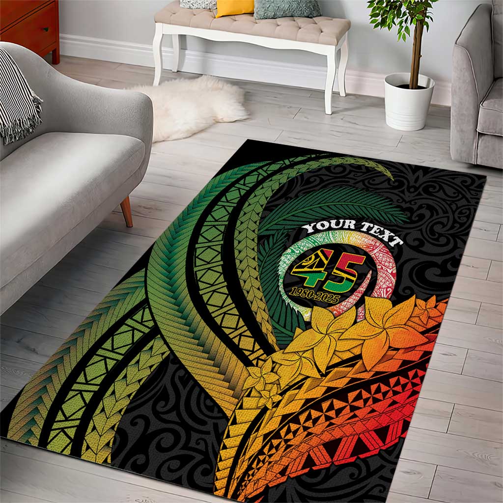Personalised Vanuatu Independence Day Area Rug July 30 Pig Tusk Long God Yumi Stanap