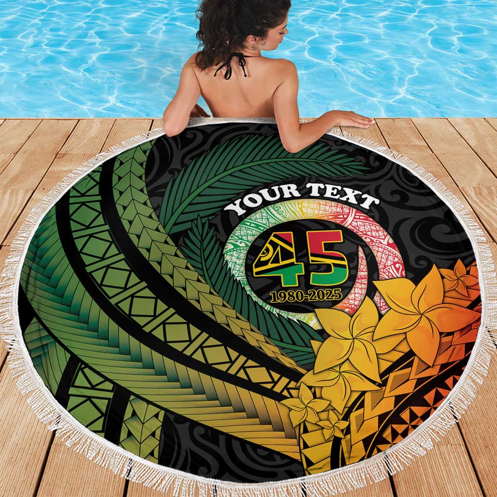 Personalised Vanuatu Independence Day Beach Blanket July 30 Pig Tusk Long God Yumi Stanap LT14 - Polynesian Pride