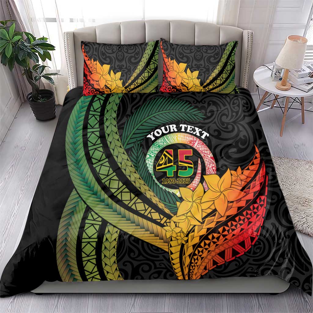 Personalised Vanuatu Independence Day Bedding Set July 30 Pig Tusk Long God Yumi Stanap