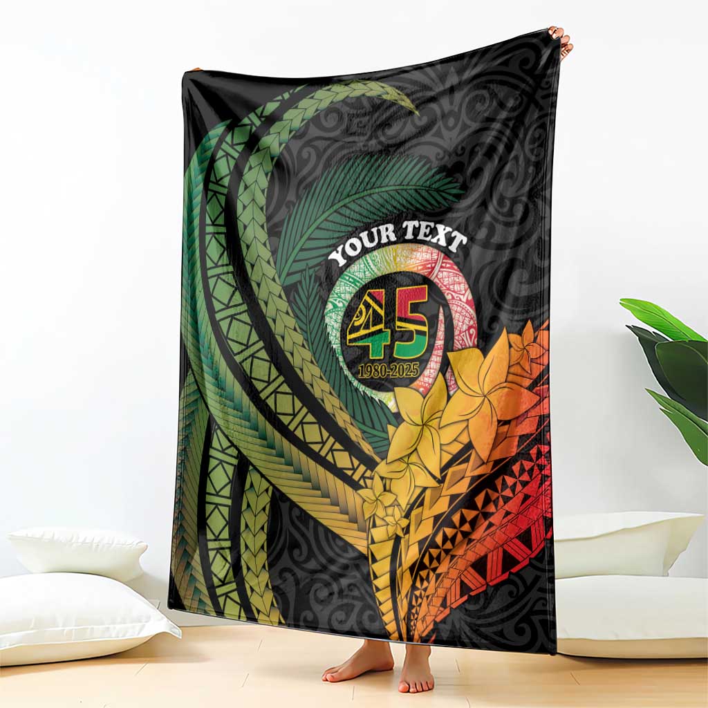 Personalised Vanuatu Independence Day Blanket July 30 Pig Tusk Long God Yumi Stanap LT14 - Polynesian Pride