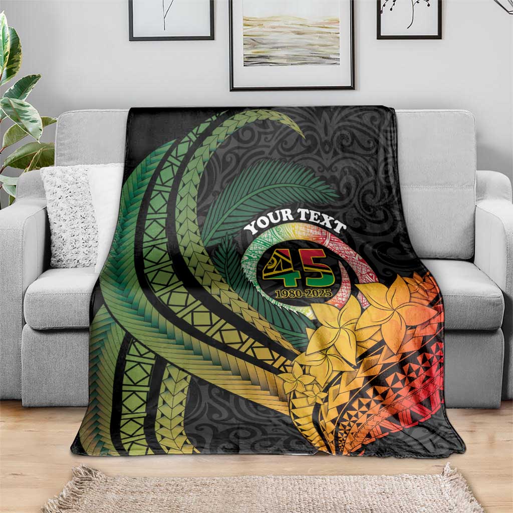 Personalised Vanuatu Independence Day Blanket July 30 Pig Tusk Long God Yumi Stanap LT14 - Polynesian Pride