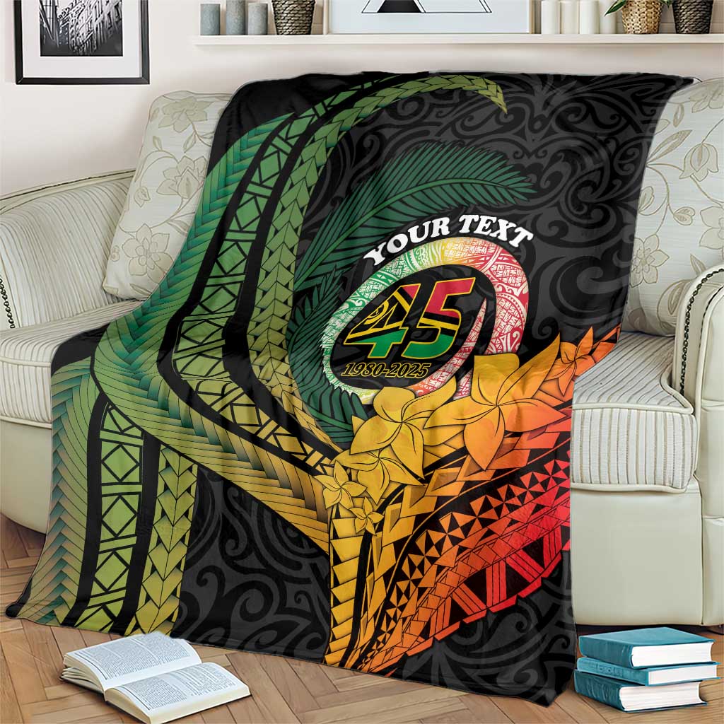 Personalised Vanuatu Independence Day Blanket July 30 Pig Tusk Long God Yumi Stanap LT14 - Polynesian Pride