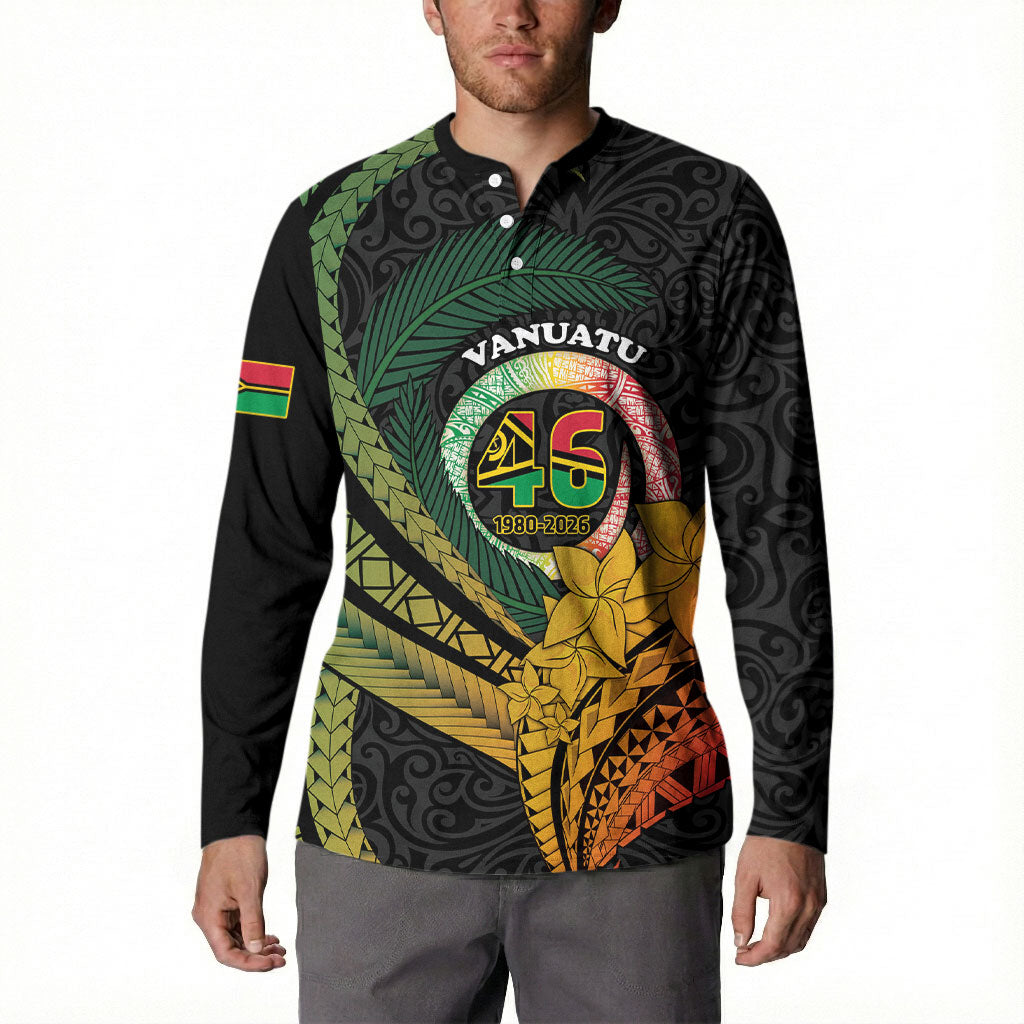 Personalised Vanuatu Independence Day Button Sweatshirt July 30 Pig Tusk Long God Yumi Stanap LT14 - Polynesian Pride