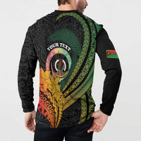 Personalised Vanuatu Independence Day Button Sweatshirt July 30 Pig Tusk Long God Yumi Stanap LT14 - Polynesian Pride