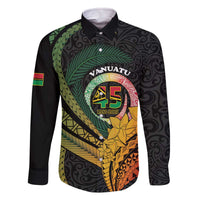 Personalised Vanuatu Independence Day Family Matching Off The Shoulder Long Sleeve Dress and Hawaiian Shirt July 30 Pig Tusk Long God Yumi Stanap