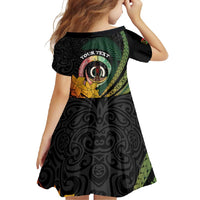 Personalised Vanuatu Independence Day Family Matching Short Sleeve Bodycon Dress and Hawaiian Shirt July 30 Pig Tusk Long God Yumi Stanap